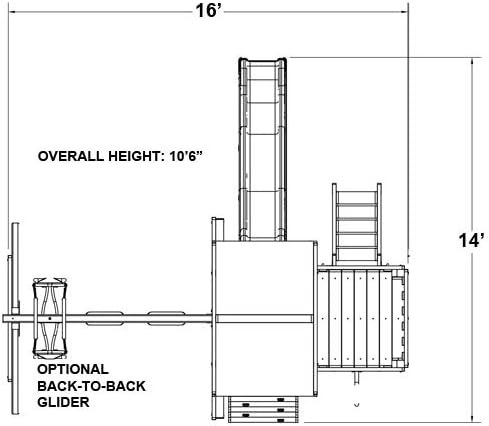 Congo Monkey Playsystem #1 with Swing Beam - White and Sand Low Maintenance Play Set - Green Accessories