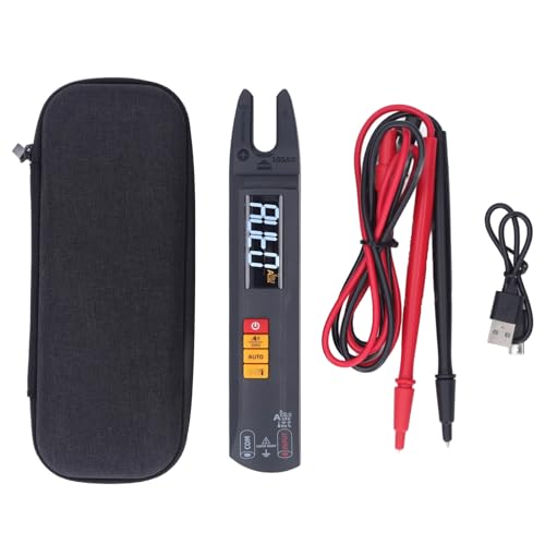 Open Jaw Digital Multimeter, Clamp Meter Electrical Amp Tester Open Jaw Ammeter, with Rechargeable Battery and Flashlight, Single Test Probe Design, 3 Display Modes