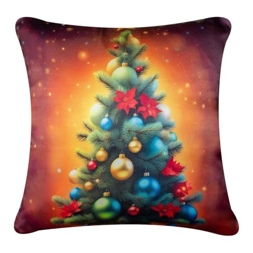 Image of Decorative Satin Sofa Cushion Covers Set of 5, 16 x 16 Inches, Multicolor Floral Printed Pillow Covers for Living Room, Bedroom, Couch & Sofa, Soft Glossy Fabric, Zipper Closure