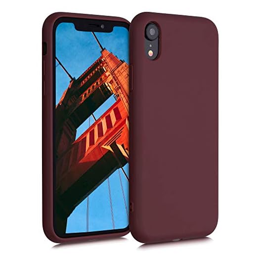 kalibri Carcasa Compatible con Apple iPhone XR - Funda de TPU y Trigo Natural ecológico - Rojo Vino