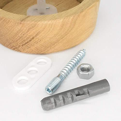 3 Stk. Baldachin Verteilerdose Holz Kiefer mit Zubehör ø 85x28mm Verteilerbaldachin Aufputzdose Anschlussdose Echtholz