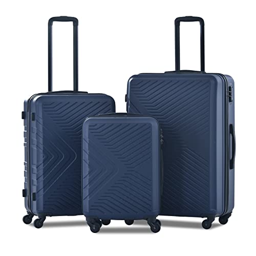 Hardside Spinner Luggage Set, 3-Piece, Blue egregerht6hy