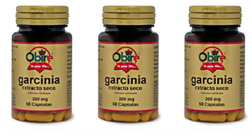 Obire Garcinia Cambogia 180 Capsule (3 barattoli da 60 cps) - brucia grassi naturale, perdita peso, dimagrante termogenico - Acido Idrossicitrico HCA