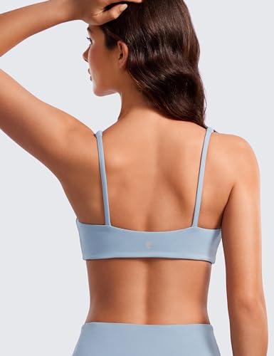 Image of CRZ YOGA Butterluxe Square Neck Sports Bras | Light Support, Removable Pads, Yoga, Extremely Soft, Low Coverage, Adjustable Spaghetti Straps, for Women