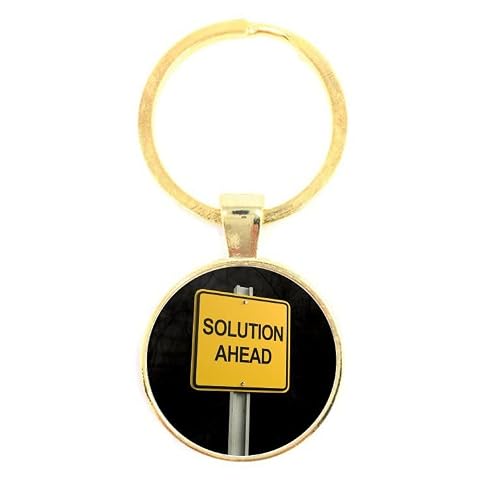 Porte-clés en verre - Solution Ahead, golden/e