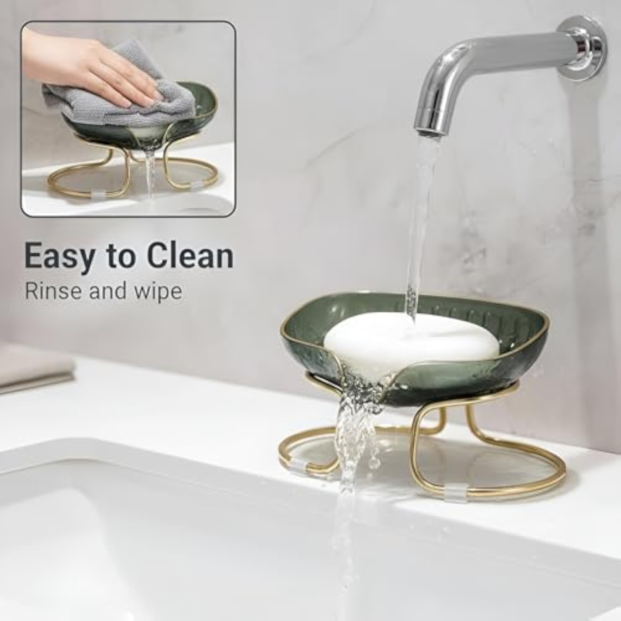 Vintage Style Metal Soap Holder with Drain Tray