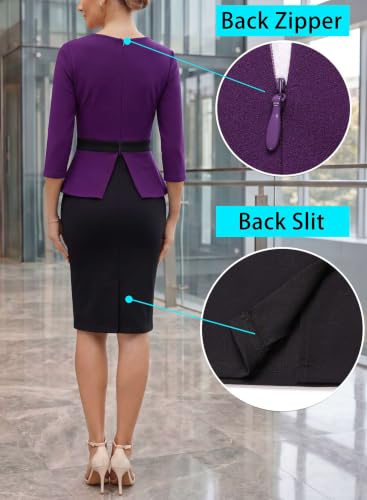 Image of VFSHOW Womens Peplum Work Business Office Church Bodycon Sheath Dress