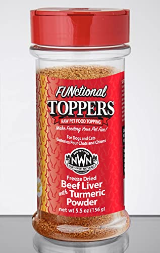 Northwest Naturals Freeze-Dried Cat & Dog Food Topper - Beef With Turmeric - 100% Natural Dog Food Mixers – Grain-Free, Gluten-Free Pet, 5.5 Oz. #TOP22