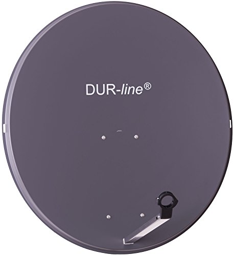 DUR-line MDA 90cm Anthrazit - Aluminium Satellitenschüssel mit LNB Feedhalterung - Sat Antenne Spiegel Anlage [Digital, Camping, Astra 19,2°, DVB-S/S2, Full HD, 4K, 3D]