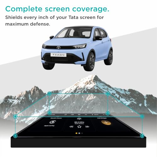 Image of SPARTAN SHIELD Screen Guard For TATA TIAGO 2026 Facelift || Pure+ & Pure+A || 8 Inch Infotainment Touchscreen Protector | Anti Scratch | Water Resistant | HD Clear | High Touch Sensitivity | NEW TataTiago Car Display Accessories 2025+ [Not Tempered Glass] (2026 Facelift Tiago 8-Inch)