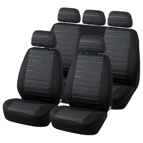 Housses de siège auto universelles ensemble complet tissu noir gris pour protection berline SUV