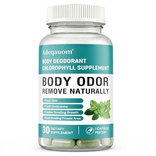 Chlorophyll Capsules Internal Body Deodorant Supplement for Women and Men for Gut Health Fresh Breath Skin Health Detox & Digestion Support Natural Odor Remove Vegan Non-GMO-30 Capsules