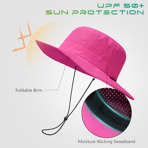 Image of UPF 50+ Bucket Sun Hat with Laser Perforated Mesh Cooling Adjustable Breathable Lightweight for Outdoor Men Women
