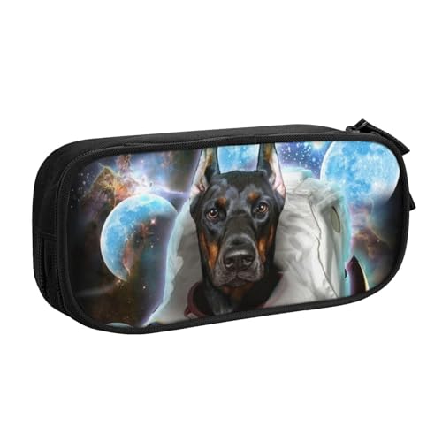 犬ペンケース 筆箱 文具ケース おしゃれ 筆袋 鉛筆ケース 鉛筆のサック 中高校生 軽量 収納バッグ 学生 子供 誕生日 入学ギフト 大容量 ダブルレイヤーBlack