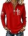 Christian Sweatshirt Jesus The Way The Truth And Life Shirt God Faith Religious Salt And Light Faith Over Fear God Is Good All The Time Hard Fought Hallelujah V Neck Sweatshirt Red