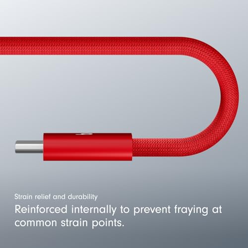 Image of Beats 240W USB-C to USB-C Braided Cable, Fast-charging, Durable /Tangle-free, Compatible with Apple and Android Devices (3m) - Rapid Red