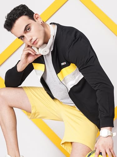Image of The Indian Garage Co Men Polycotton Baseball Collar Mid-Length Long Sleeves Slim Fit Jacket