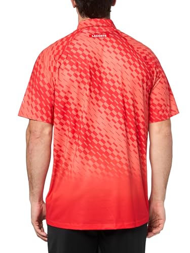 Lacoste Men's Sport Tennis x Novak Djokovic Player Version Polo Shirt, Corrida Red/Watermelon, X-Large2
