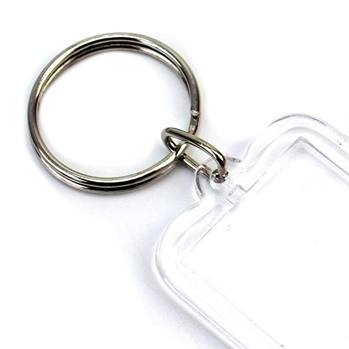 King&Pig 24Pcs Key Chains Key Rings With Transparent Clear Rectangle Picture Photo Frames Can Open Keychains #TOP5