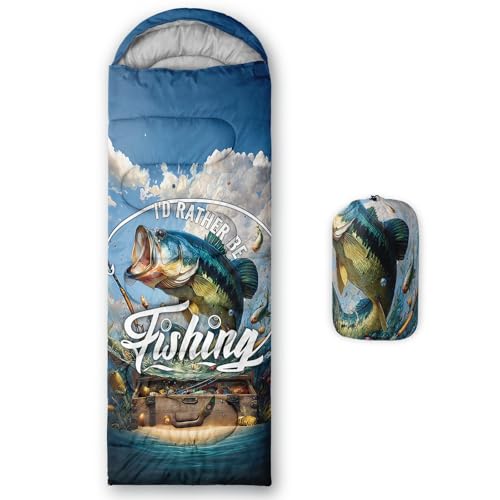 AILONEN Hunting Basa Fish Sleeping Bags for Adults Cold Weather & Warm - Backpacking Camping Sleeping Bag for Kids,Boys - Lightweight Compact Camping Essentials Gear Accessories Hiking Sleep