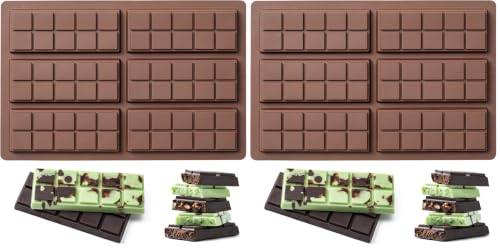 Image of Chocolate Bar Mold,Non-Stick Chocolate Molds,100% Food Grade Silicone Mold (Pack of 2)