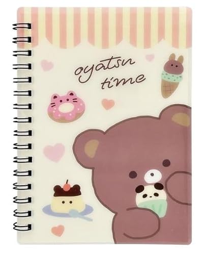 【oyatsu time ベージュ】シールコレクションノート ゆるふわ｜24ページ（12枚）｜貼ってはがせる PP加工台紙｜シールブック