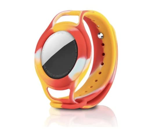 Pulseira Silicone para Crianças Compatível com AirTag (Vermelho Azul)