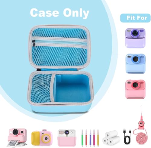 Riosin Kids Camera Case Compatible with masterbee/Cimizi Kids Camera Instant Print, Hard Storage Case with Inner Pocket- Case Only (Light Blue) by Riosin - Used condition - Image 2