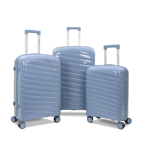 Image of Sarjah Polypropylene Suitcase Trolley Bag Set of 3 | Spinner Luggage | TSA-Type Lock, 360 Dual Spinner Wheels, Aviation-Grade Telescopic Handle, Matte-Gloss Finish