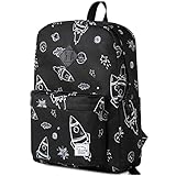 VASCHY Backpack for School, Lightweight Water Resistant Bookbag Casual Daypack for Man/Boys Rockets