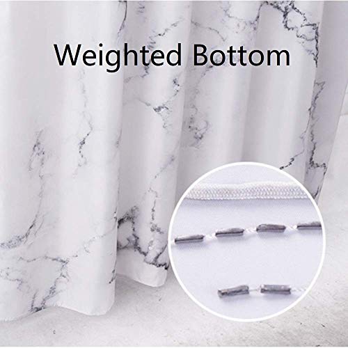 Yostev Marble Bathroom Shower Curtain,Grey And White Fabric Shower Curtain With Hooks,Unique 3D Printing,Decorative Bathroom Accessories,Water Proof,Reinforced Metal Grommets,Long 72X84 Inches #TOP5
