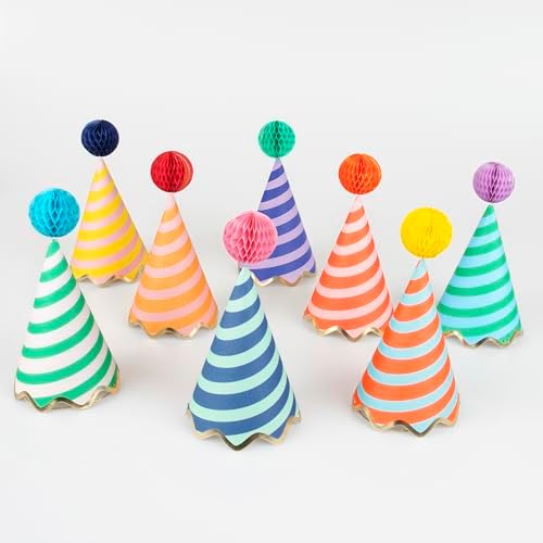 Meri Meri Birthday Party Hats, Pack of 8 | Bright and Colorful Co...