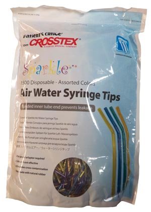 CrossTex BCSAWSB Sparkle Air Water Syringe Tips, Assorted Color, Pack of 1500