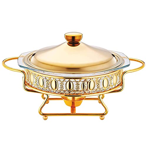 ywewsq Chef Chafing Dish Buffet Set, Edelstahl Hot Pot und Buffetwärmer Sets, Catering Buffet Mini Hot Pot Outdoor…