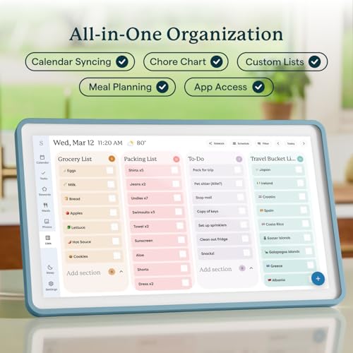 Image of Skylight Calendar 2 - 15-inch Full HD Touchscreen Digital Calendar, Featured on Wirecutter - Wall Planner & Interactive Chore Chart, Smart Family Organizer, 16GB Storage, Wi-Fi, Wall Mount Included - Classic, Lagoon