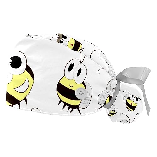 Berret de Cuisine et Laboratoire à Motif Abeille pour Protéger la Chevelure au Travail
