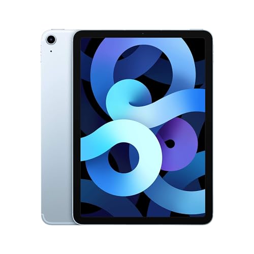 Image of Apple iPad Air (10.9-inch, Wi-Fi + Cellular, 64GB) - Sky Blue (Model, 4th Generation) (Renewed)