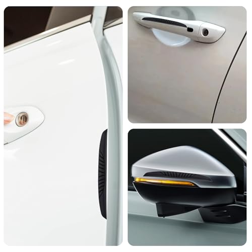 AOZUO 6 Stück Autotür Türgriff Kantenschutz, Universal Türkantenschutz Auto Gummi Autotür Schutz, Autotüren Kantenschutz Autotür für Rückspiegel, Türen, Türgriff (Schwarz)