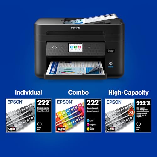 Image of Epson 222 Claria Ink Standard Capacity Black & Color Cartridge Combo Pack (T222120-BCS) Works with Workforce WF-2960, Expression XP-5200
