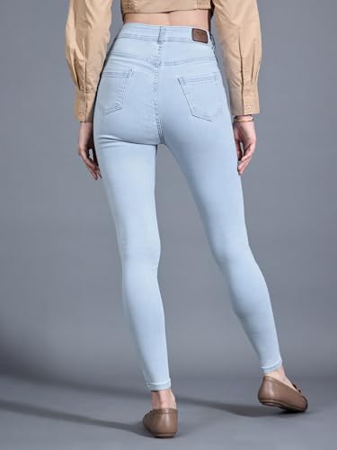 Image of Miss Chase Women's Skinny Fit High Rise Regular Length Denim Stretchable Jeans