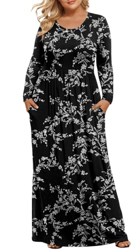 Image of LONGYUAN Women's Plus Size Maxi Dresses for Curvy Women Casual Long Dress XL-6XL