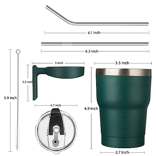 Image of BJPKPK 10 oz Mini Tumbler with Lid, Straw & Handle, Insulated Steel Cup