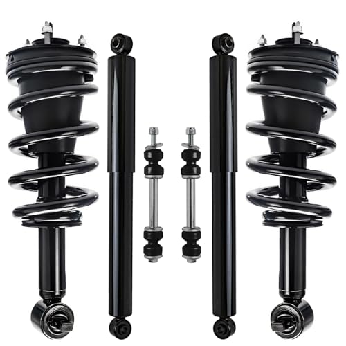 Image of Detroit Axle - 4WD Struts Shocks Kit for 2014-2018 Chevy Silverado 1500 GMC Sierra 1500, Front Struts & Coil Spring Assembly Sway Bar Links Rear Shock Absorbers Replacement
