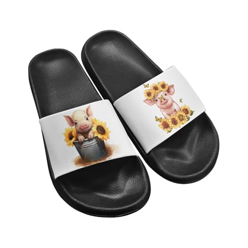 Micoklinlin Slide Sandals for Women Men Cute Flip Flops Waterproof Shower Slide Summer Bathroom Beach Pool Slippers Size 5-12