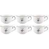 Maße: Füllmenge 200ml Villeroy & Boch Vieux Luxembourg Teetasse 200ml 6er Set weiß blau Porzellan