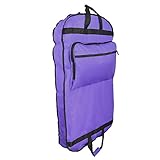 DALIX 39' Garment Bag Cover Suits Dresses Clothing Foldable Shoe Pocket in Purple