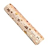 Camino de mesa de Navidad, 28 x 457 cm, amplia aplicación, mantel vintage con purpurina con patrón dorado, rollo de tela de felpa con estampado dorado para Acción de Gracias, Halloween, boda