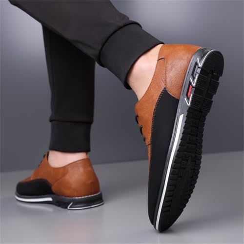 Image of Men's Casual Dress Oxfords Shoes Business Formal Italy Prince Classic Oxford Lace Up Craft Mesh Sneakers