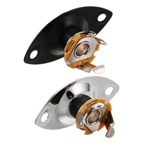 minkissy Accesorios para Guitarra Eléctrica 2 Placas de Conector Ovalado de 6,35 Mm Cubierta de Conector...