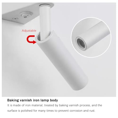 Aplique de pared giratorio LED nórdico ideal para iluminación de lectura en escaleras 2
